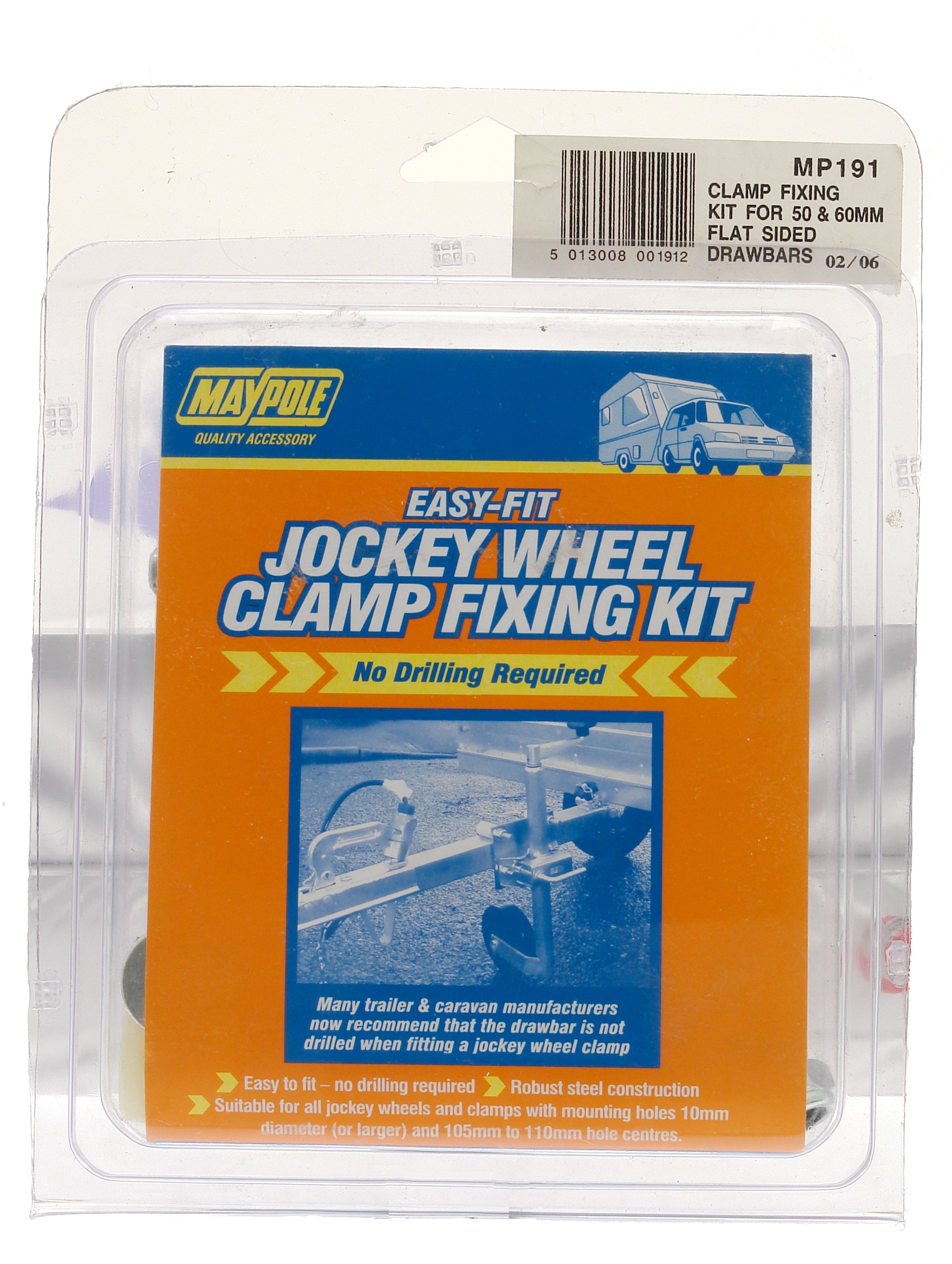 Maypole MP191 Jockey Wheel Clamp D/B Fixing Kit, 50/60 mm