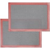 Amyandone Silicone Baking Mat with Microperforated, 2 PCS Perforated Baking Mats/Oven Liners for 13" x 18" Half Sheet Pan, Reusable Air Mesh Silicone Mat for Cookie/Eclair/Bread/Pizza/Pastry