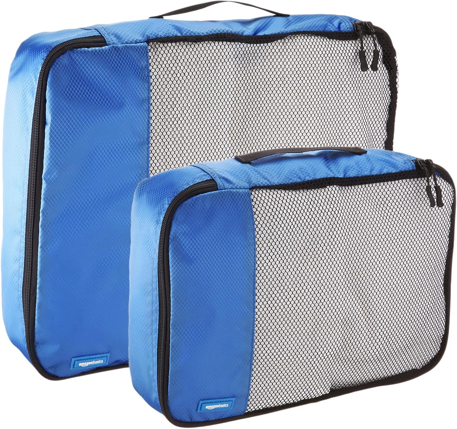  | Basics 4 Piece Packing Travel Organizer Cubes Set - 2 Medium and 2 Large, Blue | Packing Organizers