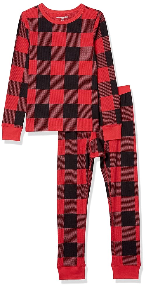 Amazon Essentials Boys' Thermal Long Underwear Set, Red Buffalo Check, XX-Large