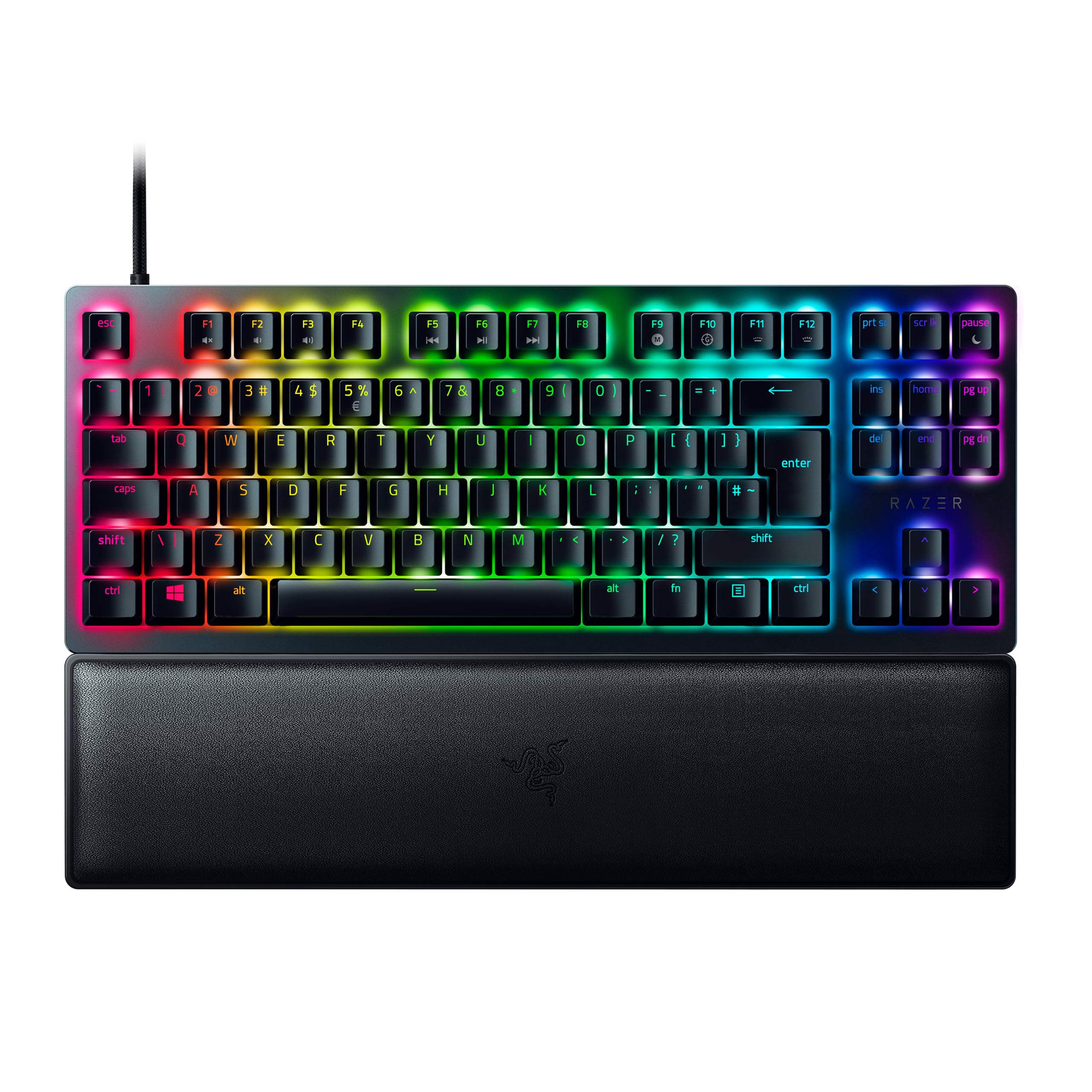 Razer Huntsman V2 Tenkeyless (Red Switch) - Optical Gaming Keyboard (Doubleshot PBT Keycaps, Detachable USB Type-C Cable, Ergonomic Wrist Rest) QWERTY UK Layout | Black — image 1