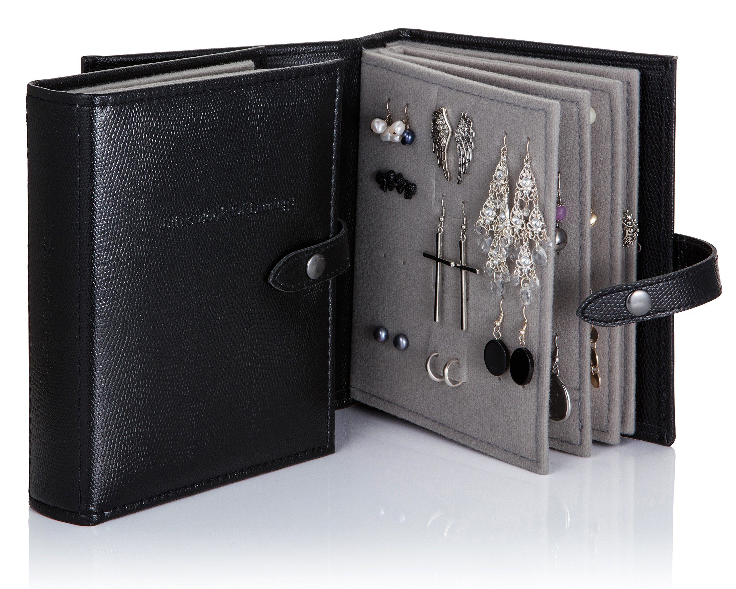 Little Book Of Earrings Storage - Mock Crocodile Black