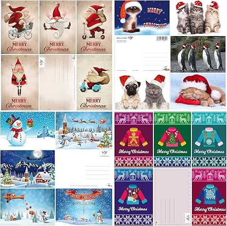 Immagini Di Natale Buffe.Cartoline Di Natale Divertenti 20 Disegni Un Mix Colorato Di Divertenti Cartoline Di Natale Di Edition Colibri Amazon It Cancelleria E Prodotti Per Ufficio