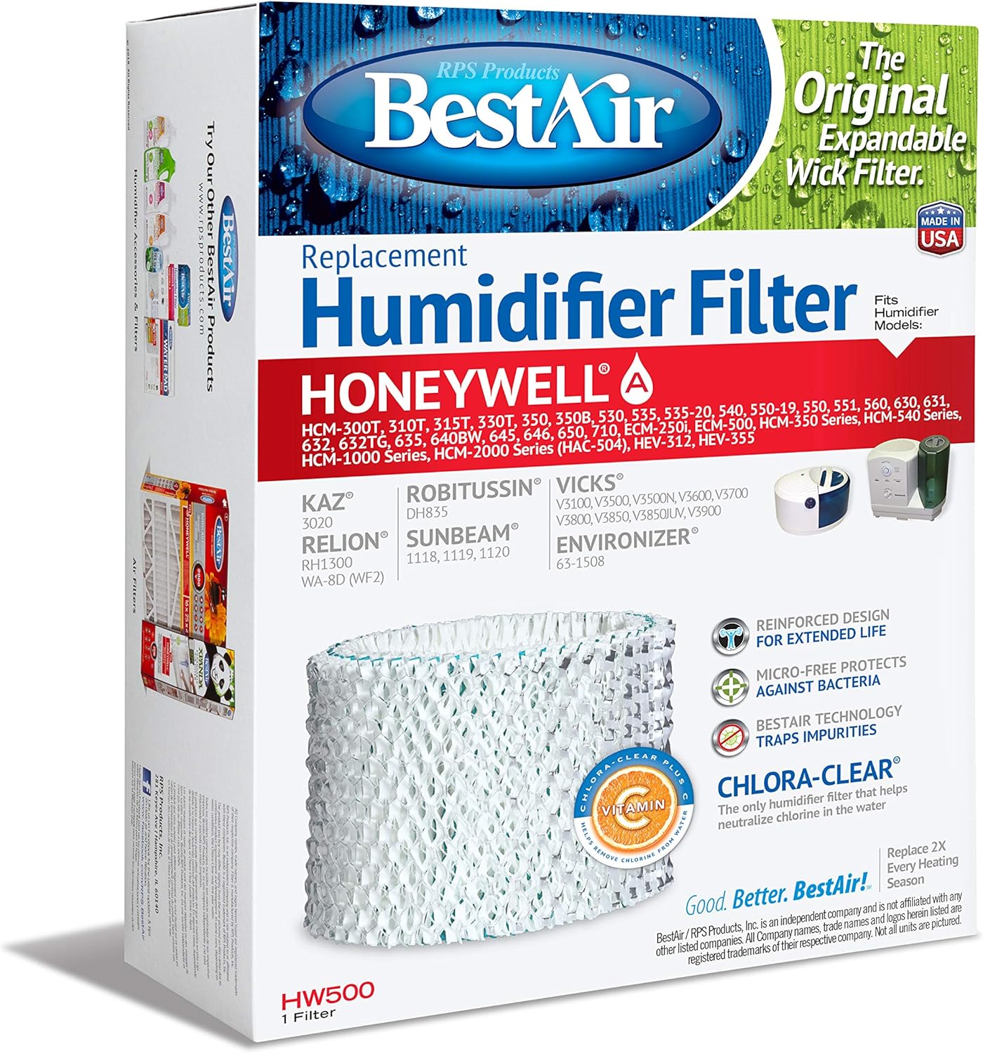 Home & Garden MORE! New BEST AIR HW500 Humidifier Wick Filter Honeywell
