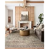 Loloi Layla Collection, LAY-03, Olive/Charcoal, 7'-6" x 9'-6", 13" Thick, Area Rug, Soft, Durable, Vintage Inspired, Distress