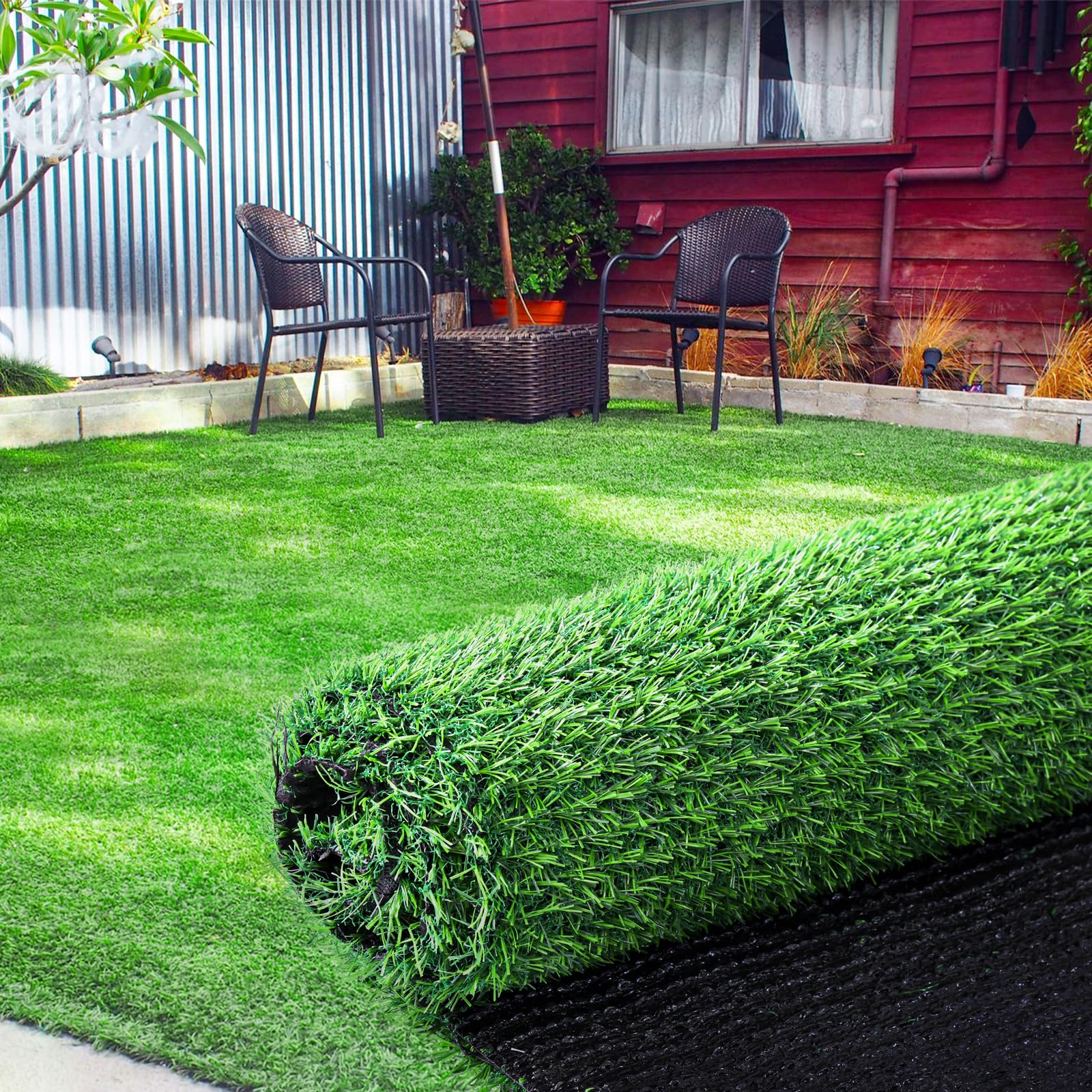 人工芝 ロール 芝丈20mm 1mx10m 透水タイプ 防草シート 芝生 ガーデニング ベランダ U字釘付き ラッシュグリーン(1x10m)商品画像