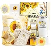 Sending Sunshine Christmas Gift for Women, Sunflower Christmas Gift Set for Mom, Care Package, Birthday Gifts Box, Thinking of You Gifts for Women, Sister, Friend, Sister with Inspirational Blanket