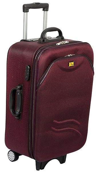 United Polyester Materialty 24 Inches Maroon Trolley Bag