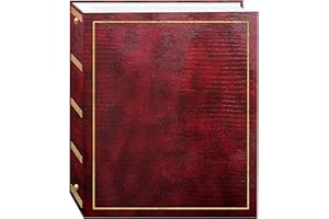 PIONEER PHOTO ALBUMS Magnetic Self-Stick 3-Ring Photo Album 100 Pages (50 Sheets), Burgundy Red