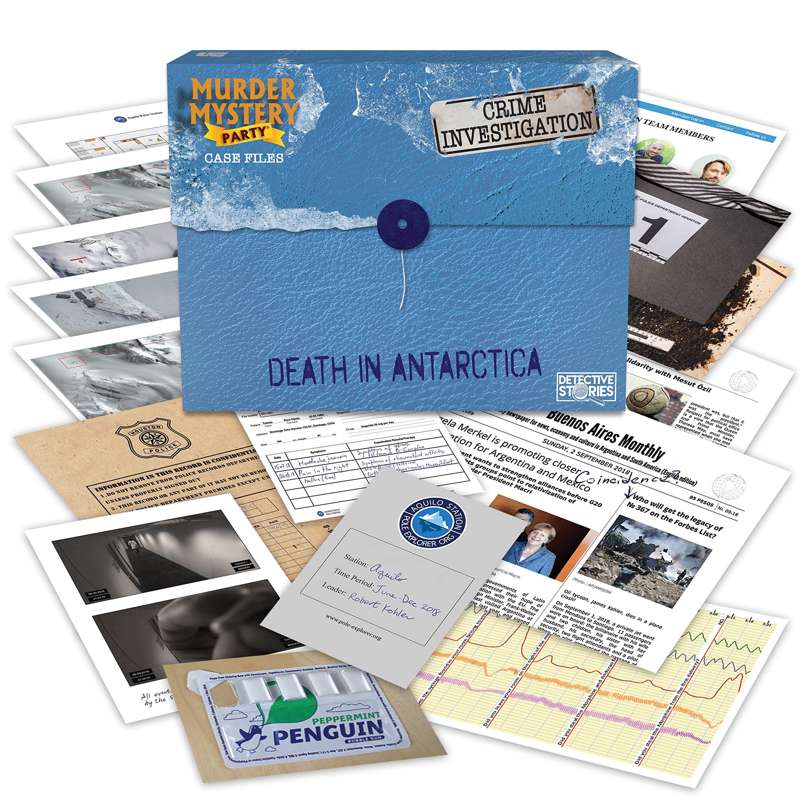 Murder Mystery Party University Games Case Files Death In Antarctica, Purple