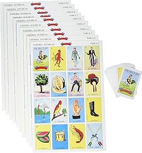 Don Clemente Mexican Jumbo Loteria Set, Deck of Cards Fun and Educational, 10 Large Boards