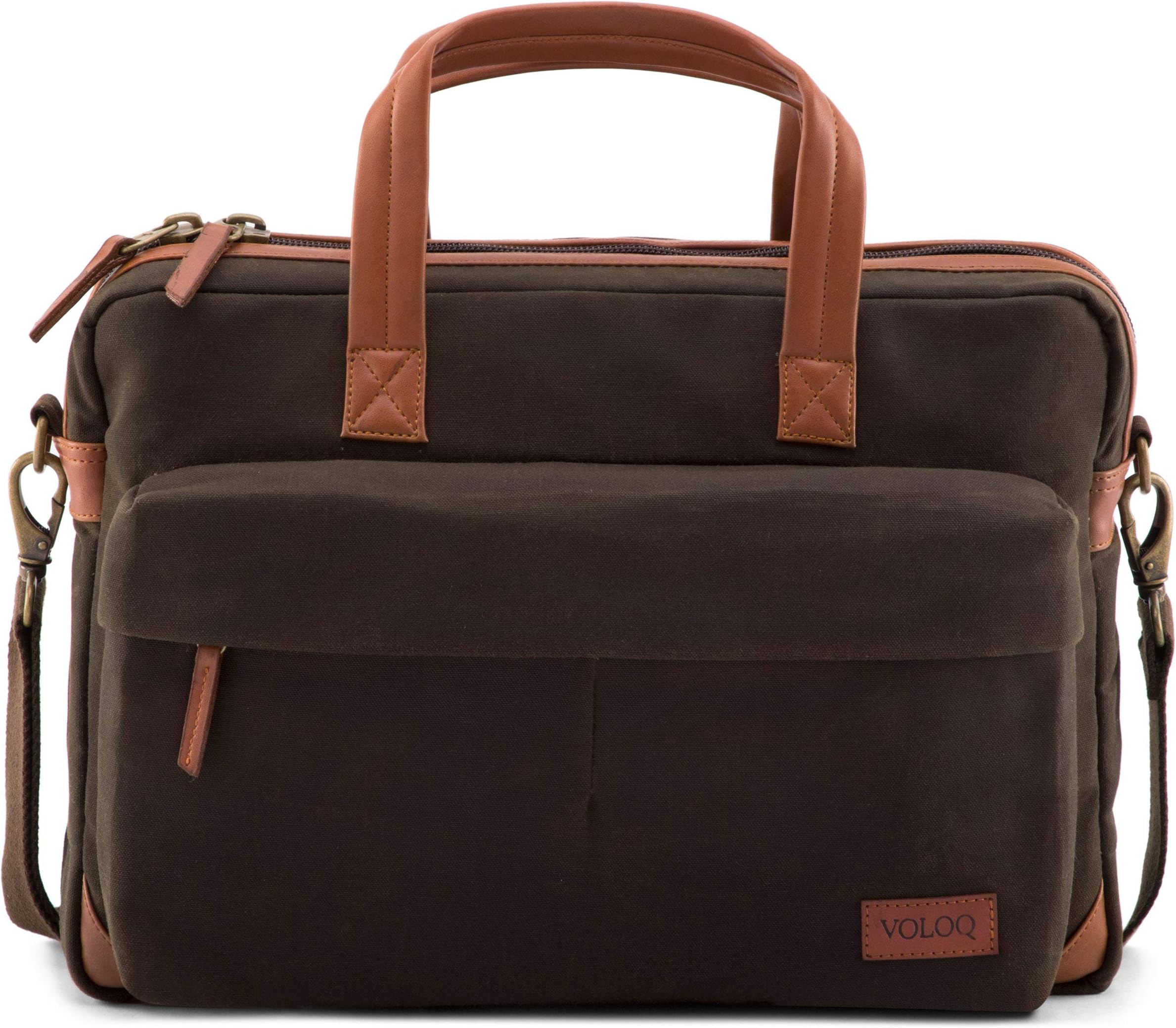 VOLOQ Men's and Women's Messenger Bag (Set of , Dark Coffee)