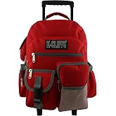 K-Cliffs Heavy Duty Rolling Backpack School Bookbag with Wheels Deluxe Wheeled Daypack