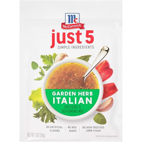 MCCORMICK JUST 5 SIMPLE INGREDIENTS GARDEN HERB ITALIAN DRESSING & SEASONING MIX, 1 OZ