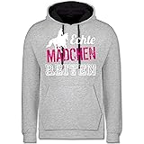 Shirtracer Kinder Hoodie - 'Echte Mädchen Reiten' Pferde Motiv Fuchsia