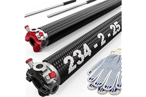 Blesseras Garage Door Coated Torsion Springs with Non-Slip Winding Bars, Electrophoretic Coated, 1 Pair, 234 X 2'' X 25''