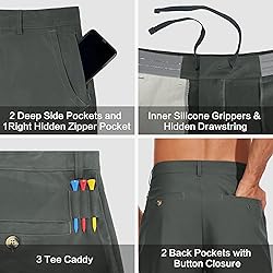 JWM Mens 9" Stretch Golf Shorts - Lightweight