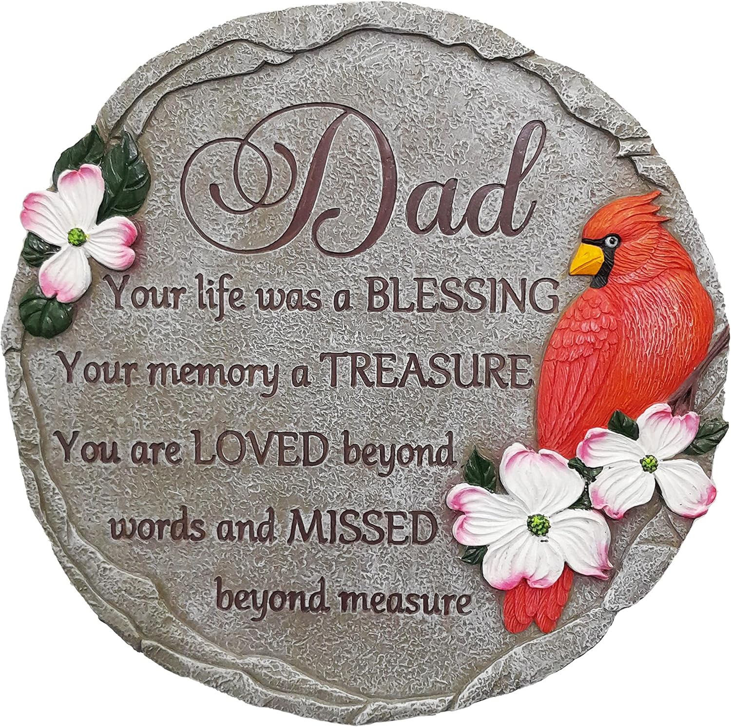 Hardscaping Materials - INSPIAMZUE Dad Memorial Stone, Cardinal Memorial Garden Stone Sympathy Gift for Loss of Dad, in Memory of Dad in Heaven| Remembrance of Beloved Father Bereavement Keepsake Gift TNS1