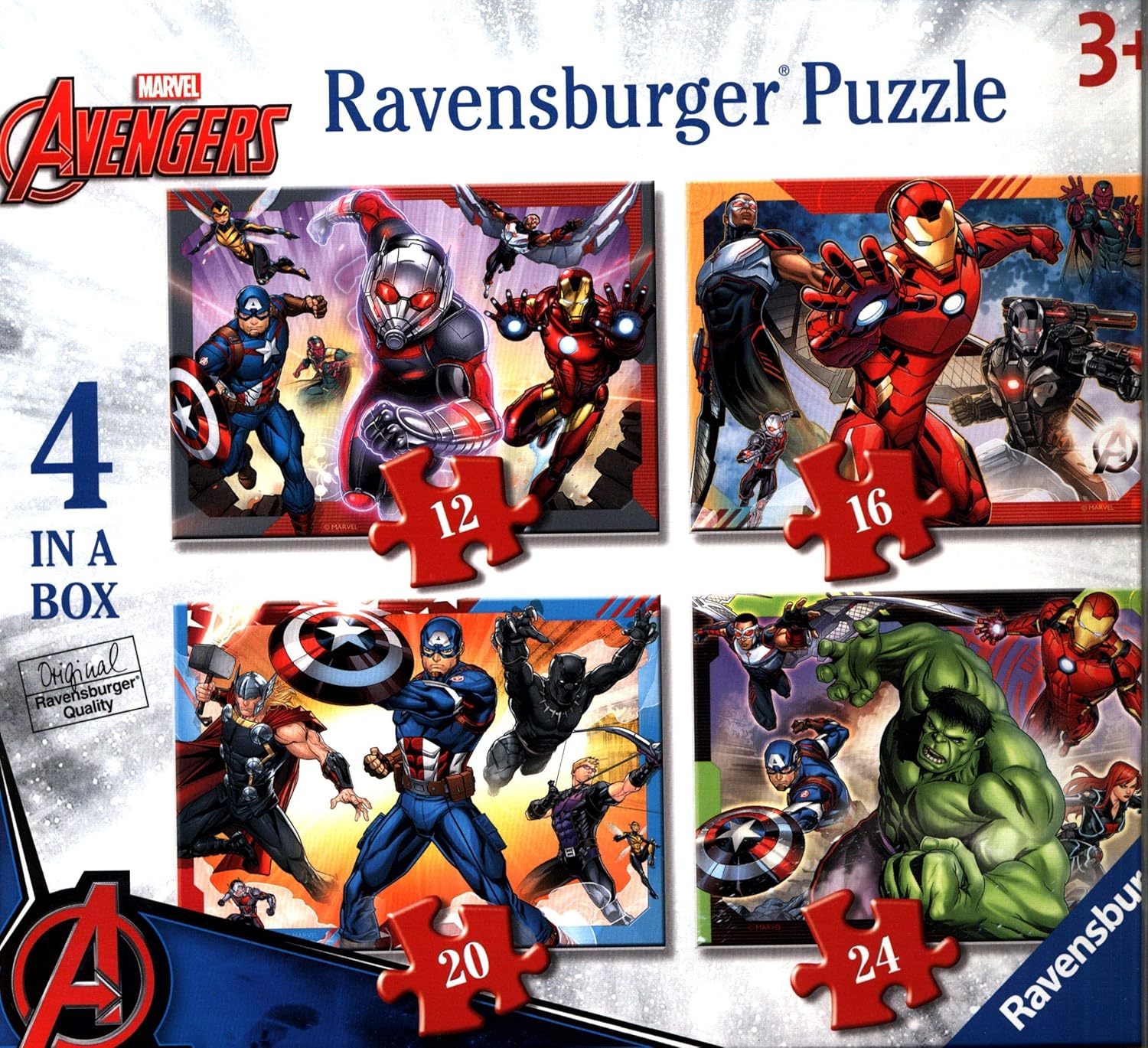 Ravensburger Marvel Avengers 4 in a Box (12, 16, 20, 24pc) Jigsaw