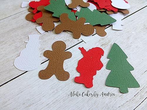 Amazon Com Christmas Confetti Santa Gingerbread Man Tree Snowman