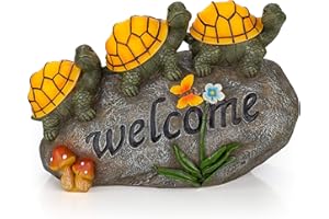 VP Home Welcome Turtles on a Rock Solar Powered LED Outdoor Decor Garden Light
