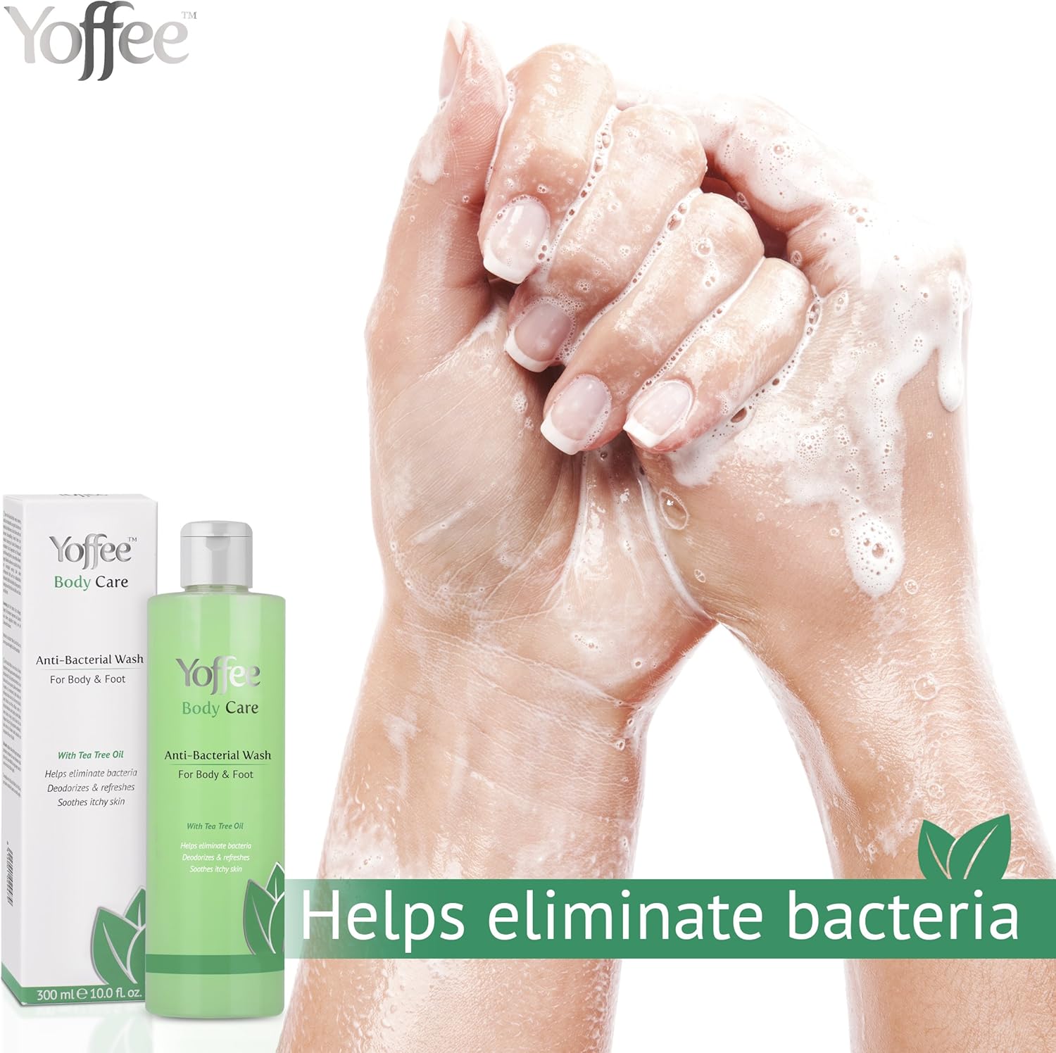 Yoffee Body Care, Antibacterial Wash for Body and Feet, Antifungal with pure Tree Tea Oil and Mint, Eliminates body odour - Image 4