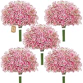21Pcs Babys Breath Artificial Flowers, Baby Breath Flowers Artificial Bulk | Realistic Pink Gypsophila Fake Flowers for Wedding Centerpieces Bouquet Floral Arrangement Baby Shower Vase Filler