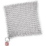 Knapp Made CM Scrubber 6"x6" Small Ring Chainmail Scrubber - For Cast Iron, Stainless Steel, Hard Anodized Cookware - Cast Ir