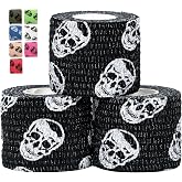 Gymreapers Hook Grip Weightlifting Tape (3 Pack) Premium Adhesive Thumb Skull Tape for Finger Protection, Powerlifting, Exercise & Cross Training - Athletic Sweat Proof Tape