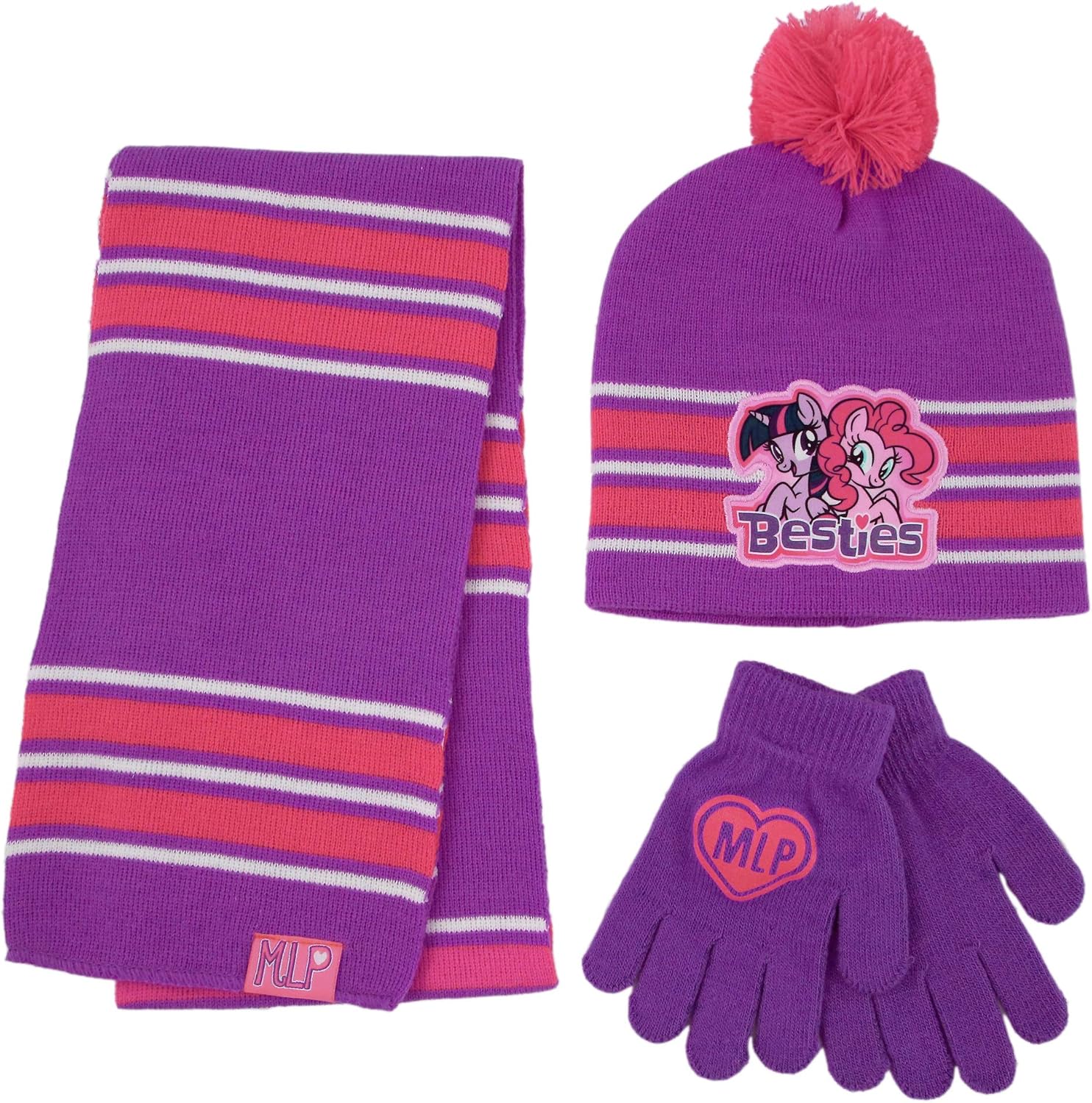 girls purple hat and gloves
