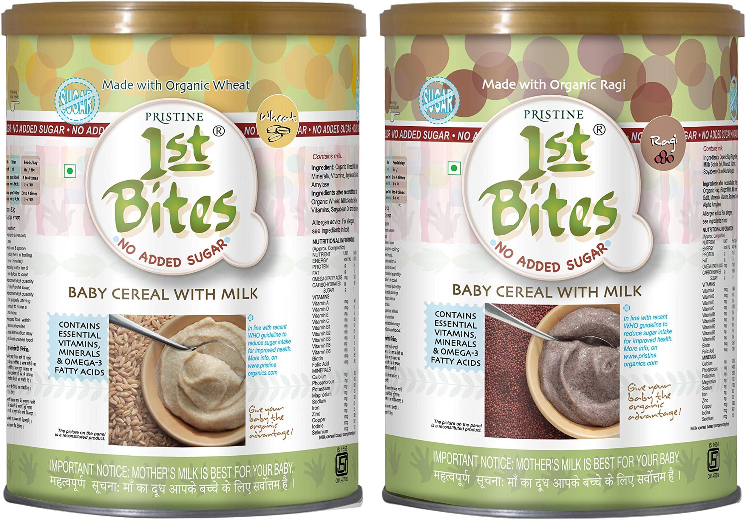 1st Bites - (6 Months - 24 Months), Wheat & Ragi, 400g each Combo