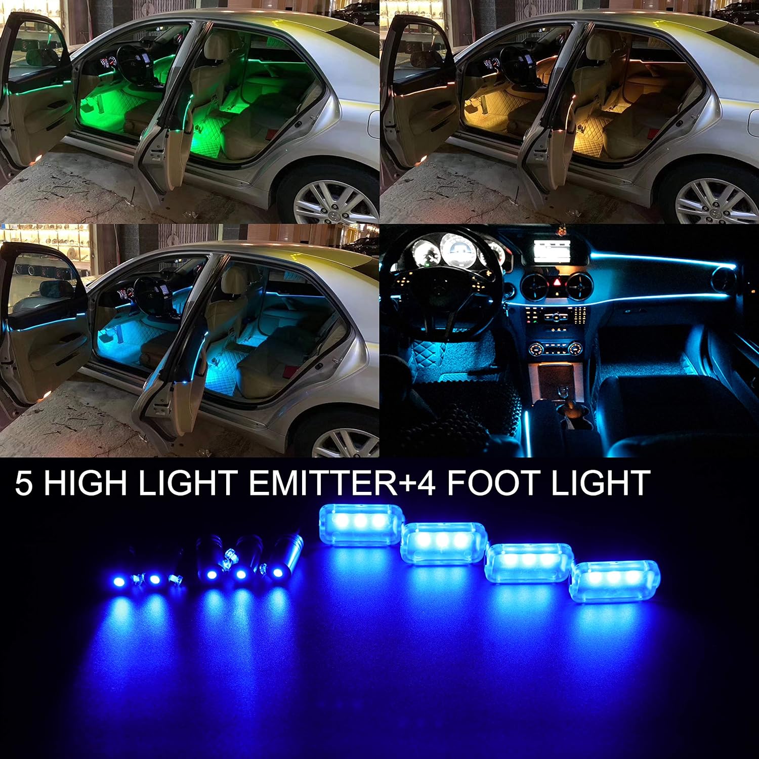 Kit Luci LED Per Auto Con 8 Colori E App - Strisce Neon Impermeabili Per Interni Veicolo - Foto 5