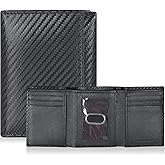 Tri fold Leather Wallet for Men with RFID | Slim Wallets for Men with 1 ID and 6 Credit card slots | Front Pocket Minimalist