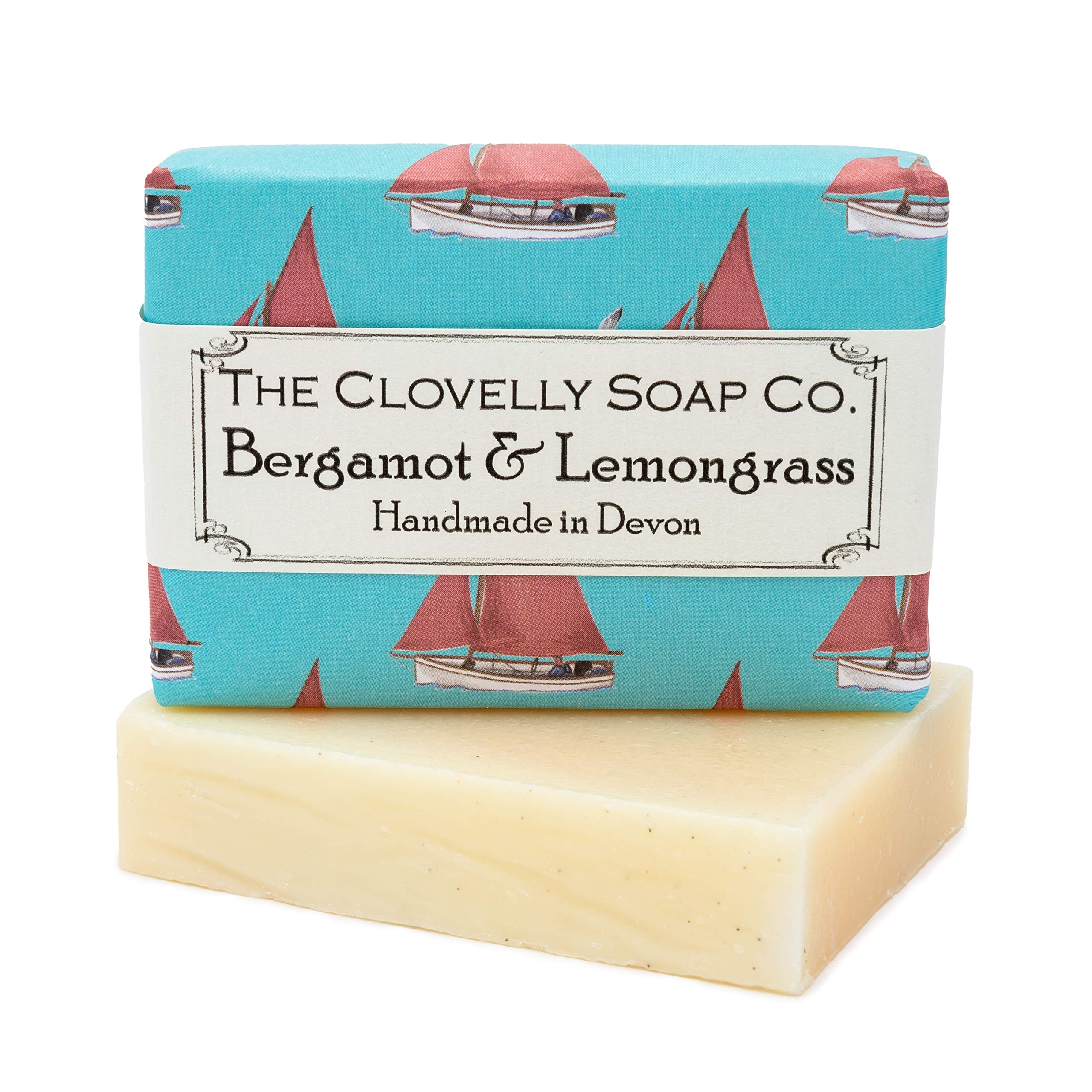 Clovelly Soap Co Natural Handmade Bergamot Lemongrass and Lime Soap Bar for all Skin Types 100g