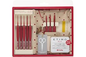 ETIMO Red Crochet Set Red Tulip TED001, 2.6 x 20.4 x 22 cm