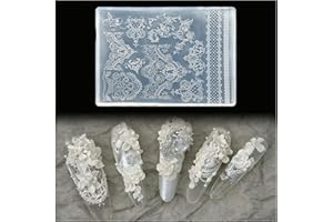 BHCCXZ 3D Lace Gel Nail Art Mold Arts Resin Pattern Molds for Accessories Supplies Laces Embossing Silicone Tools Cute Nails Style