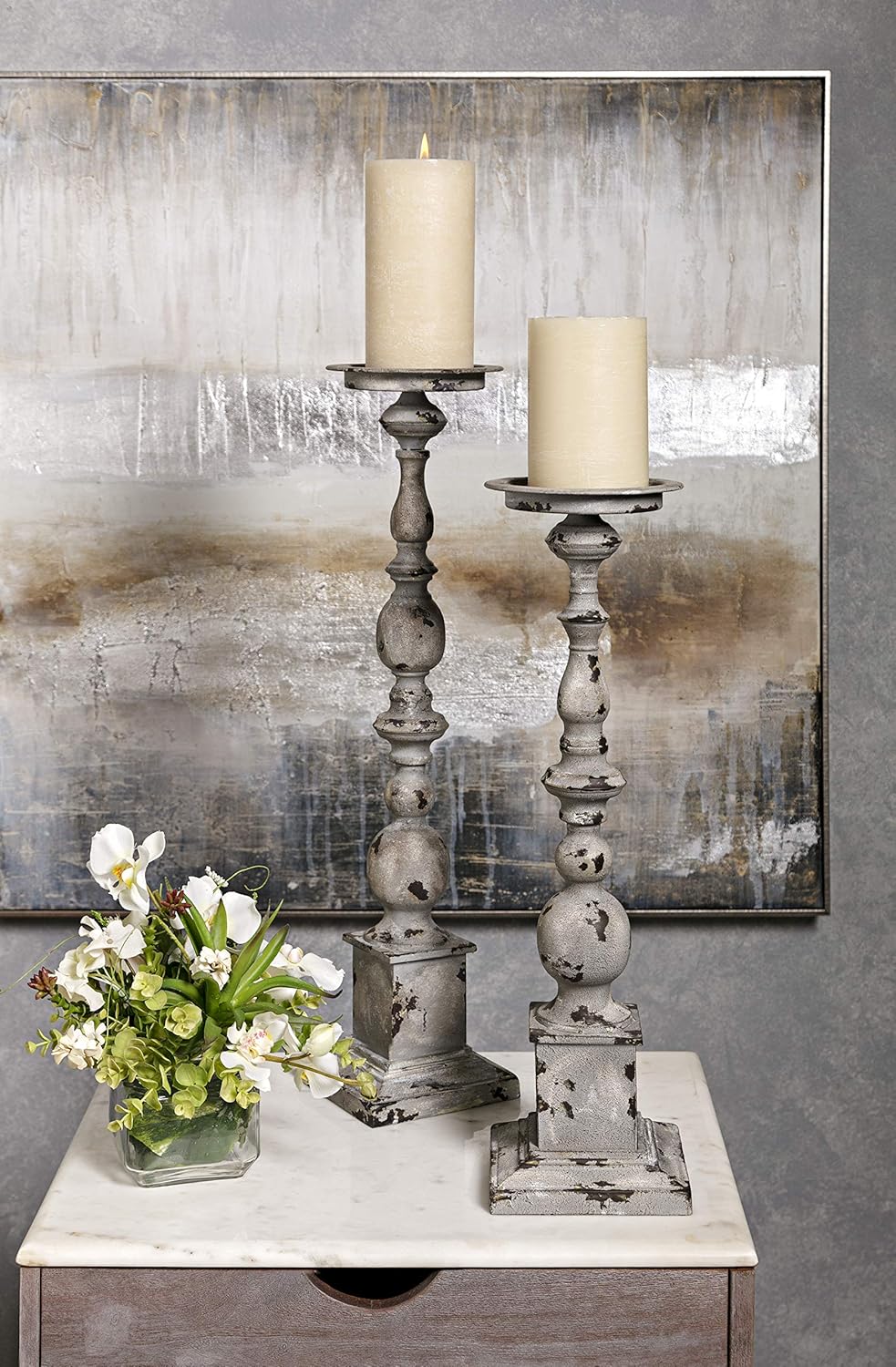 Imax 74182-2 Hamilton Candleholders – Set of 2 Candle Stands, Handcrafted Candle Sticks, Vintage Inspired, Wrought Iron Candle Holders. Home Decor: Home & Kitchen