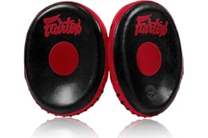 Fairtex FMV15 Muay Thai Boxing Focus Punch Mitts | Premium Syntek Leather Boxing Mitts-Lightweight & Durable Microfiber | Curved Design for Precision, Shock Absorbent & Enhanced Accuracy