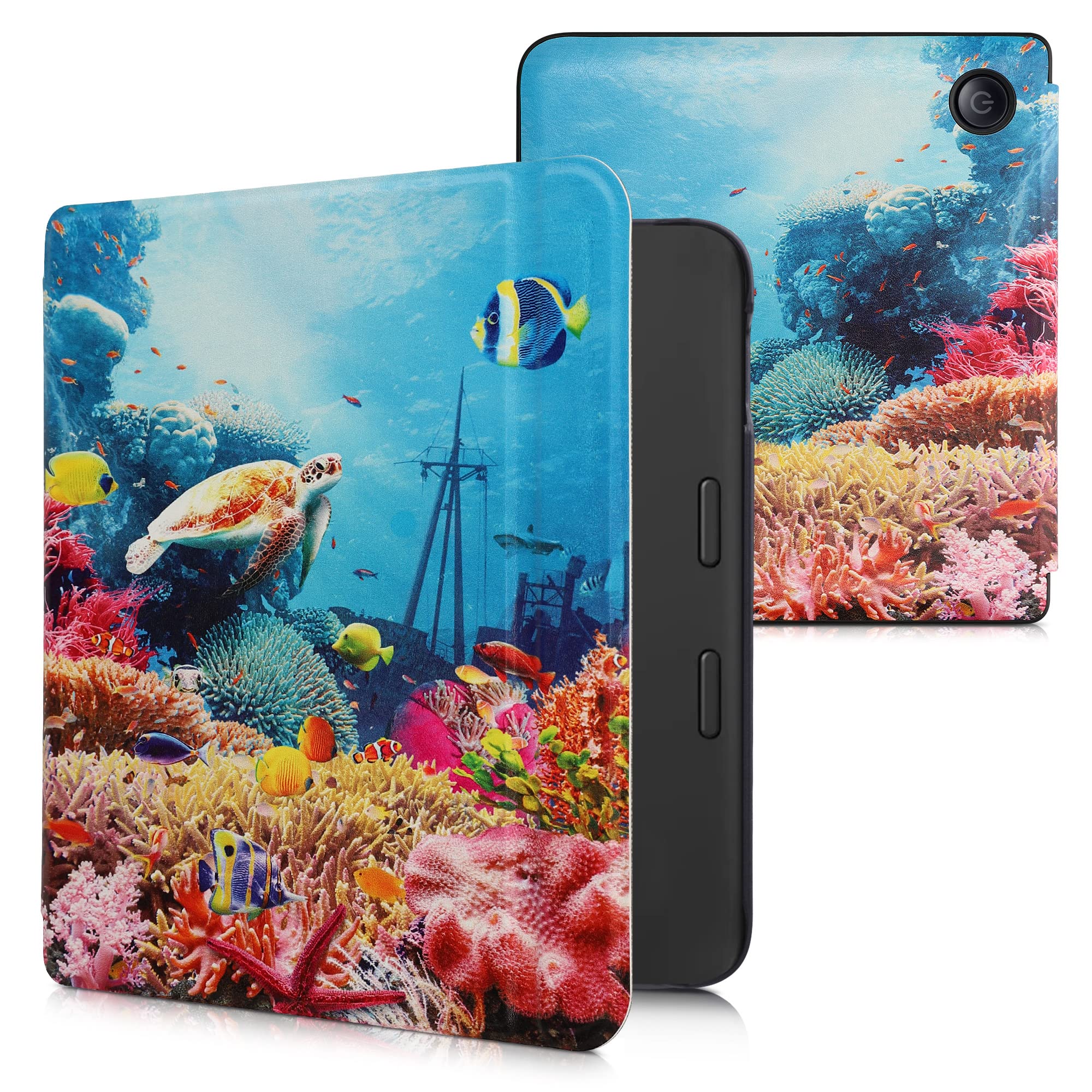 kwmobile Case Compatible with Tolino Vision 6 Case - eReader Cover - Underwater Multicolor