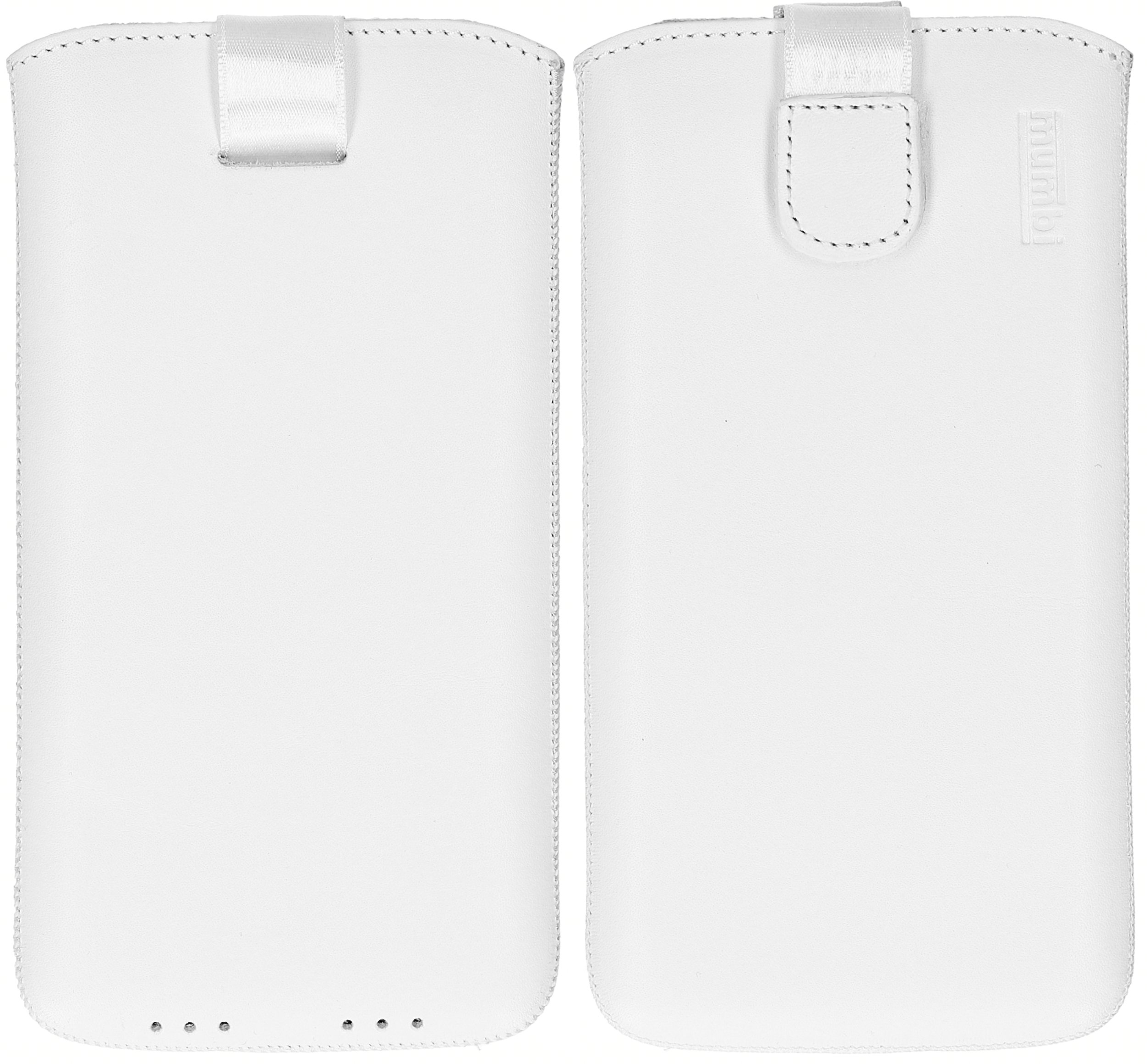 mumbi Genuine Leather Case Compatible with Xiaomi Mi A1 White