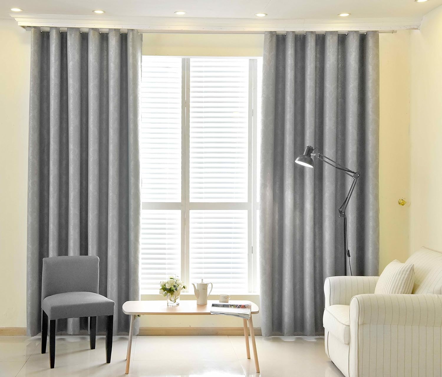66 X 54 Grey Blackout Curtains Upgraded Luxury Thermal Vintage