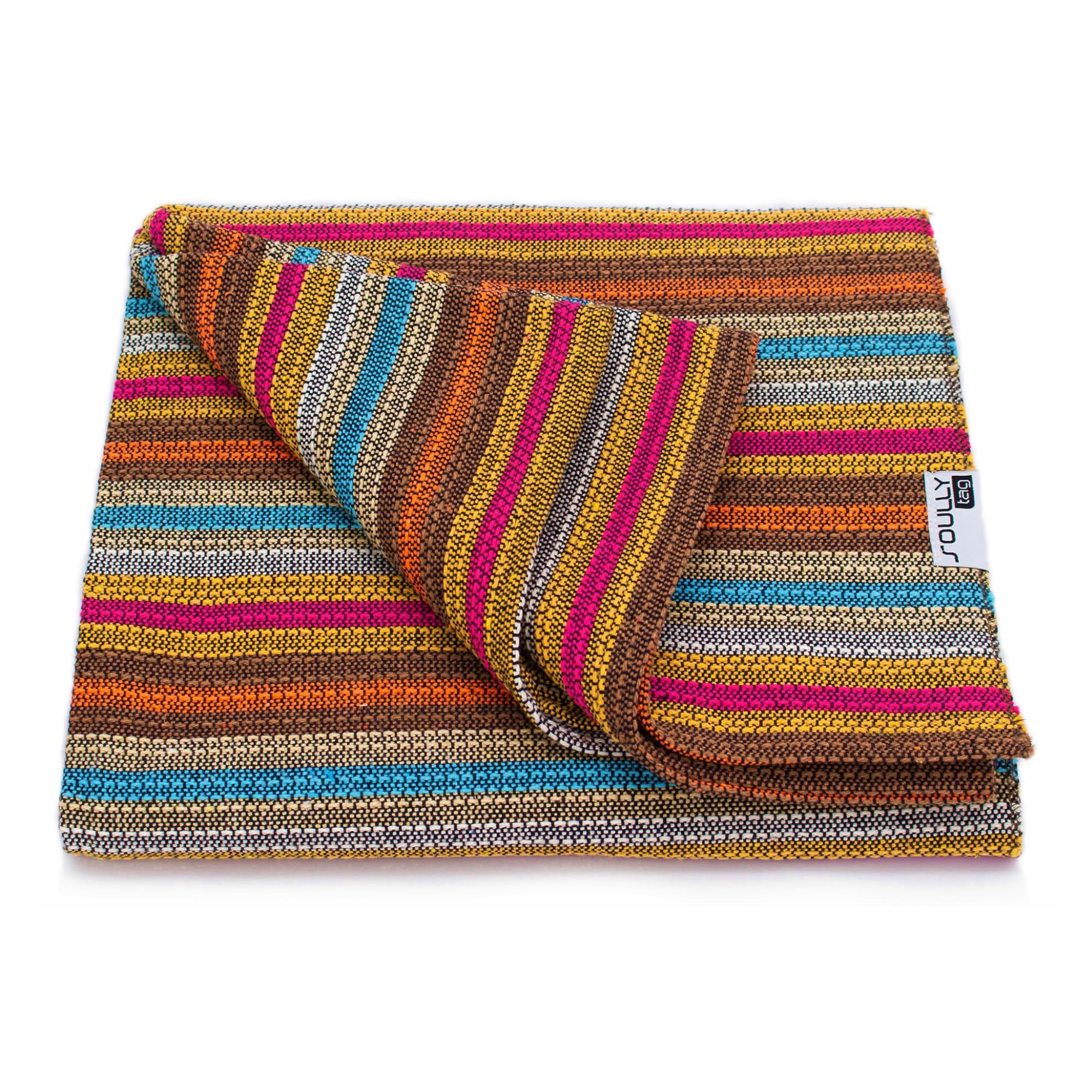 100% Cotton Blanket - Bedspread - Sofa Blanket - Couch Throw - Multipurpose Beach, Yoga, Travel, Camping, Picnic Mat 150 x 210 cm (Berlin)