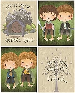 Lord of The Rings Themed Wall Art Print Pictures Room & Bathroom Home Decor (Hobbit Hole)