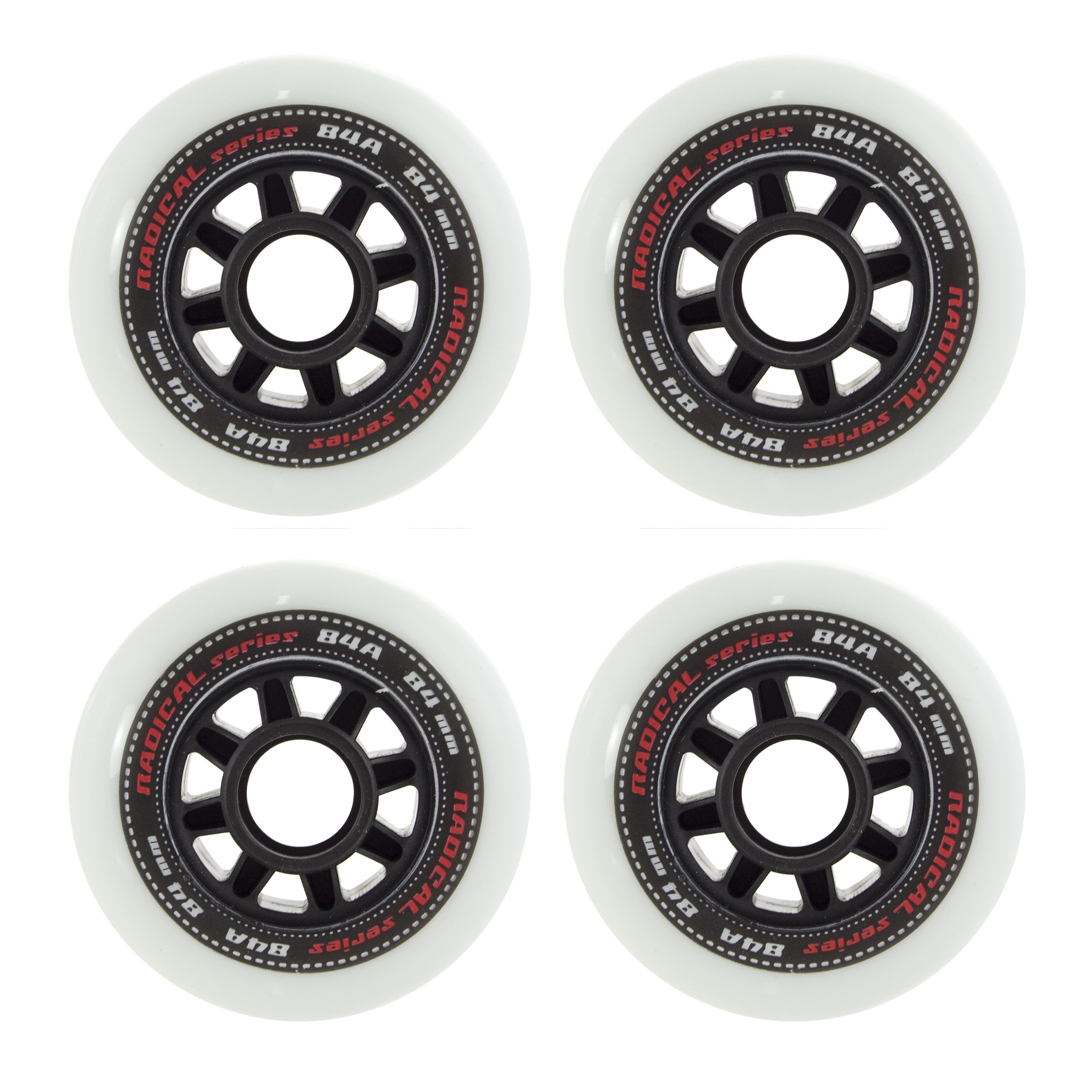 Tempish Unisex Adult RADICAL 84x24 84A Spare Wheels - White, 84 mm
