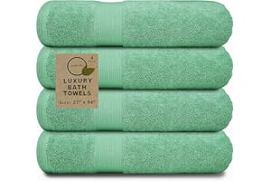 Softolle Luxury Bath Towels Set of 4 (27” x 54”) | Towels for Bathroom | Super Soft | Highly Absorbent Towels for Home, Spa, Gym (Sea Green)