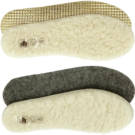 RBJ leather shoes . Schuheinlegesohlen aus Schafwolle – 2 Paar Pack. 100% natürlicher Schafwolle.
