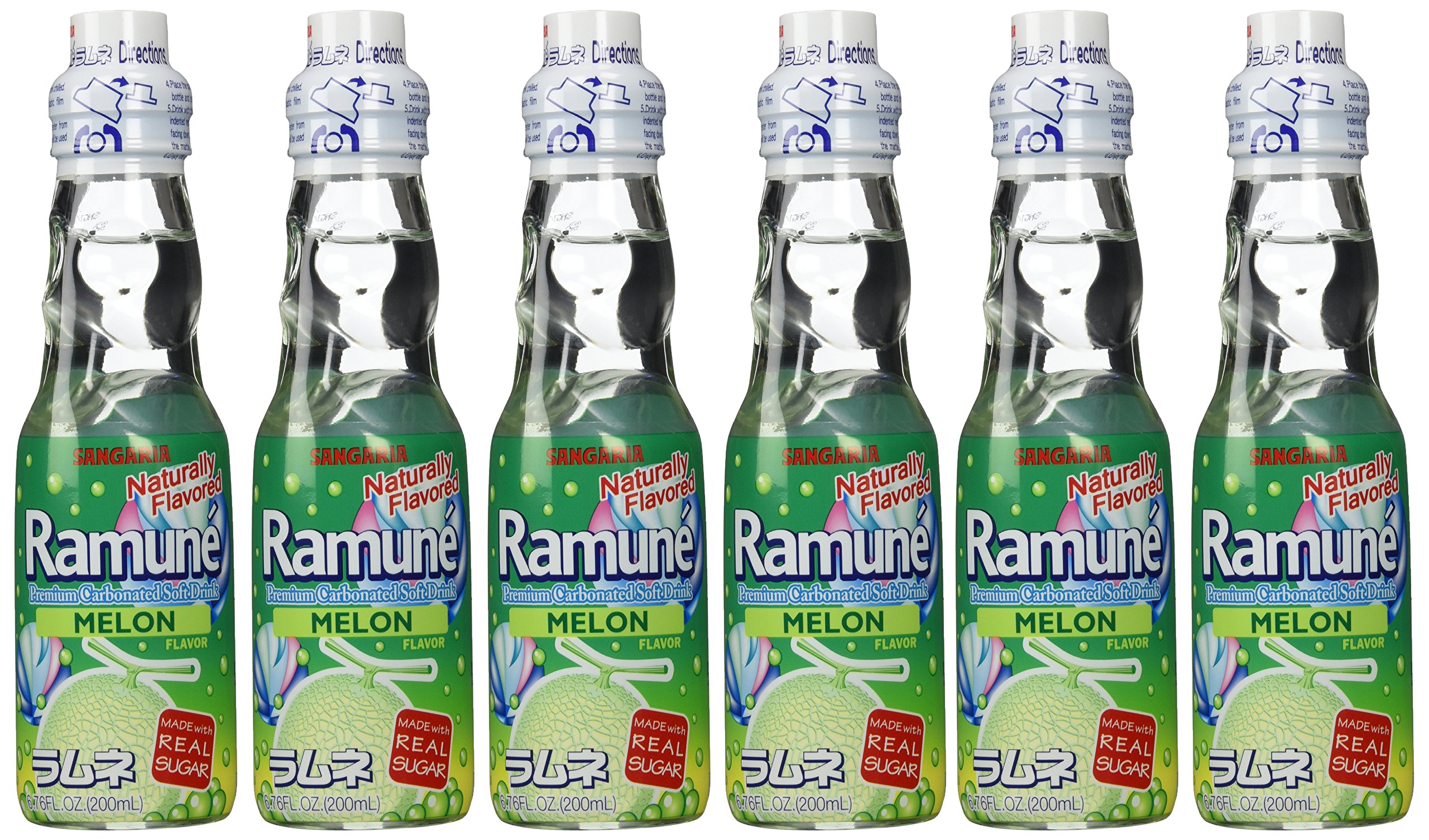 Sangaria Ramune Marble Soft Drink Melon Flavor 6 Pack Buy Online in