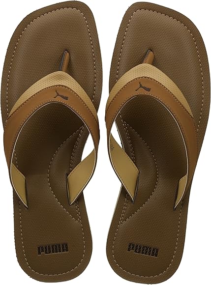 puma brown flip flops