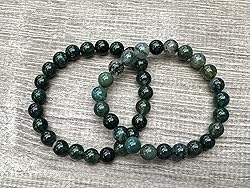 Moss Agate Crystal Bead Bracelet 8mm, Wholesale