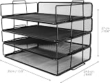Exerz Paper Sorters 4 Pack Mesh Desk Organisers 4 Tiers A4 Files view 2